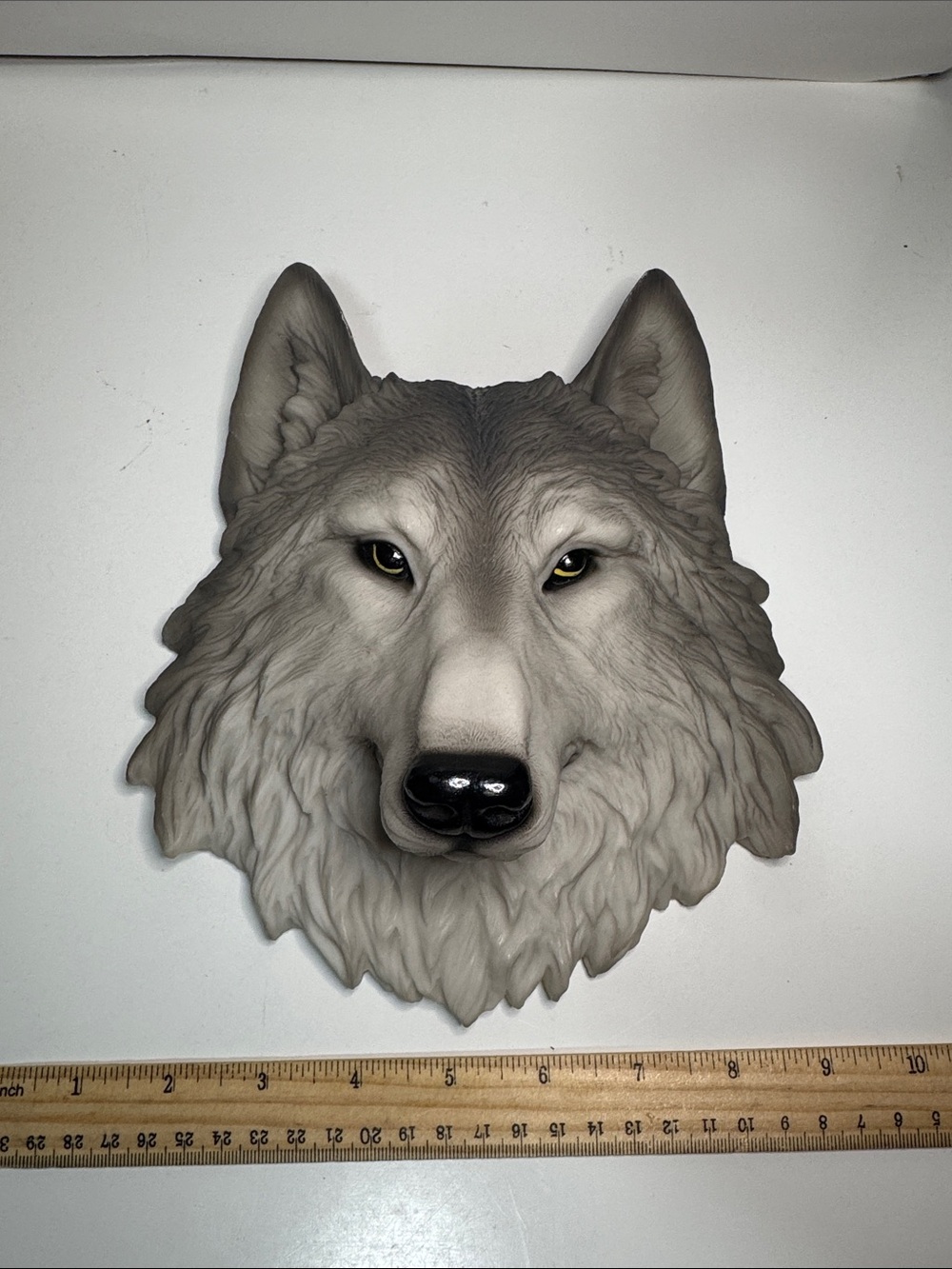 DWK Animal Spirit Totem Wolf Head 8-inch by 8-inch  faux taxidermy wall mount.